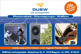 Werbung DUSW Solar und Energietechnik