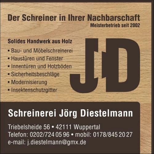 Werbebanner Schreinerei Diestelmann